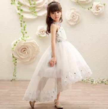 Esmay Olive Crochet with Rhinestones Girls Wedding Princess Dress