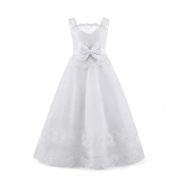 Ivana Floral Lace Cap Sleeve Girls Wedding Princess Dress