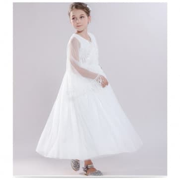 Tammy Lace Cloak with Tassel Sleeveless Girls Princess Wedding Dress