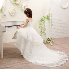 Berenice Floral Lace Off Shoulder Girls Wedding Princess Dress