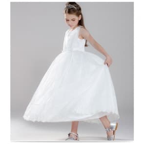 Candis Lace with Pearl Sleeveless Girls Princess Wedding Dress