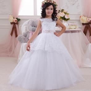 Georgie Floral Lace Sleeveless Girls Wedding Princess Tutu Dress
