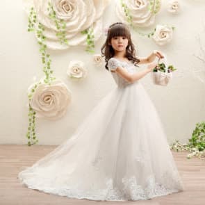 Ladonna Floral with Beading Open Back Girls Wedding Princess Dress