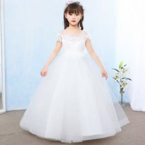 Patience Floral Embroidery Short Sleeve Girls Wedding Princess Dress
