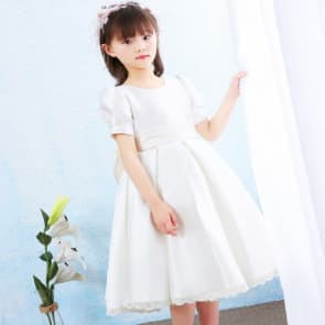 Phoenix Short Sleeve with Bow-knot Girls Wedding Princess Dress