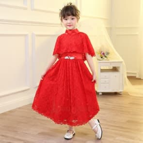Wendy Red Lace with Cloak Girls Wedding Princess Dress