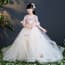 Carol Floral Embroidery Girls Wavy Wedding Princess Dress