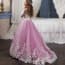 Cece Floral Lace Long Sleeve Girls Wedding Princess Dress