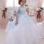 Dorla Floral Crochet Half Sleeve Girls Wedding Princess Tutu Dress