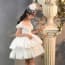 Harper Floral Lace Double Layer Girls Princess Wedding Dress