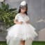 Hillary Floral Lace Short Sleeve Girls Wedding Princess Dress