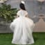 Hillary Floral Lace Short Sleeve Girls Wedding Princess Dress