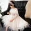 Malinda Floral Embroidery See-through with Cloak Girls Wedding Princess Dress