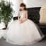 Odelia Floral Embroidery Lace Cap Sleeve Girls Wedding Princess Dress