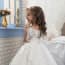 Phyllis Floral Lace Half Sleeve Girls Wedding Princess Dress