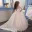 Rabia See-through Long Sleeve Girls Wedding Princess Dress