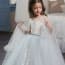 Tara Floral Lace Short Sleeve Girls Wedding Princess Dress