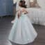 Tara Floral Lace Short Sleeve Girls Wedding Princess Dress