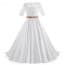Wilhelmina Lace with Pearl Half Sleeve Girls Wedding Princess Dress