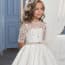Wilhelmina Lace with Pearl Half Sleeve Girls Wedding Princess Dress