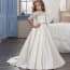 Wilhelmina Lace with Pearl Half Sleeve Girls Wedding Princess Dress