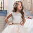 Zuri Floral Crochet with Rhinestones Girls Wedding Princess Dress