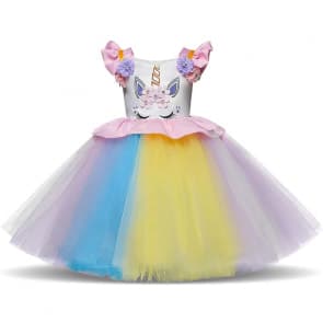 Holly Kids Unicorn Rainbow Tulle Dress