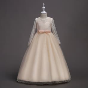 Xanthe Long Sleeve Floral Lace Girls Wedding Princess Dress